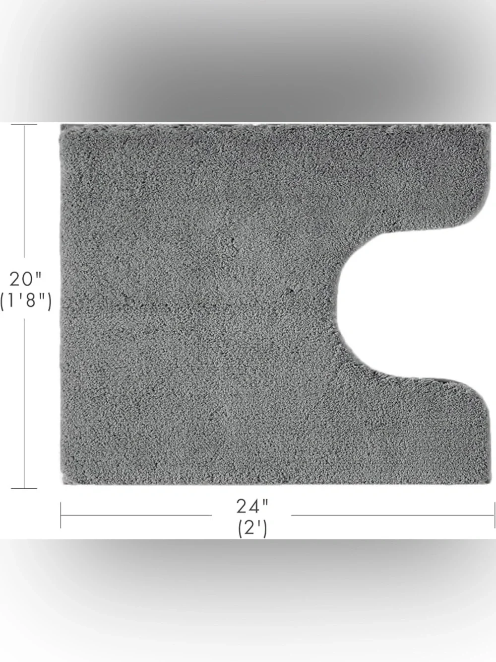 Madison Park Marshmallow Super Soft Toilet Rug, Contour, Grey